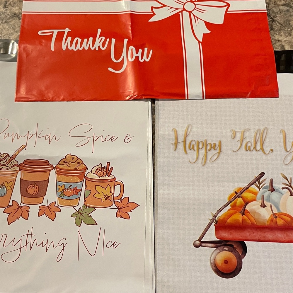 Polymailers 20 Fall theme & bonus thank you mailer.